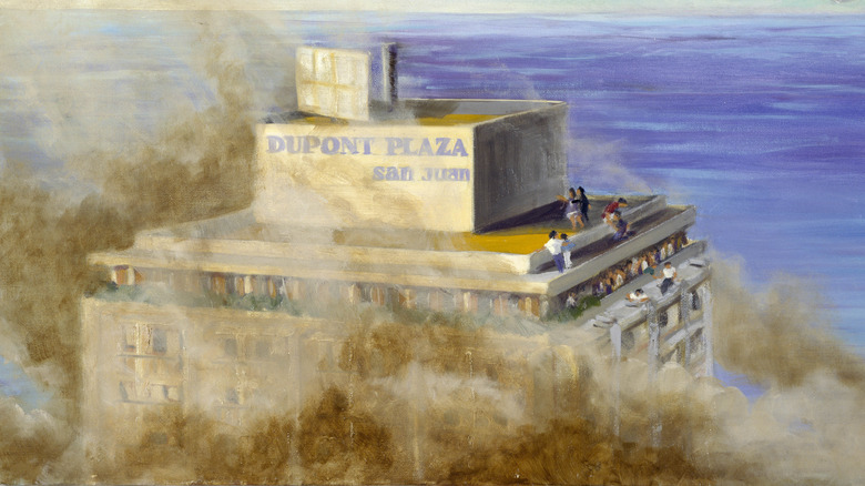 Artist's impression of the Dupont Plaza Hotel blaze