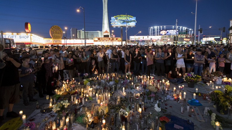 candlelight vigil on strip