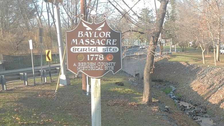 Baylor Massacre memorial sign