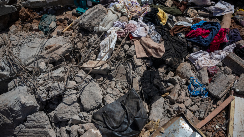rubble debris after Morocco's earthquake