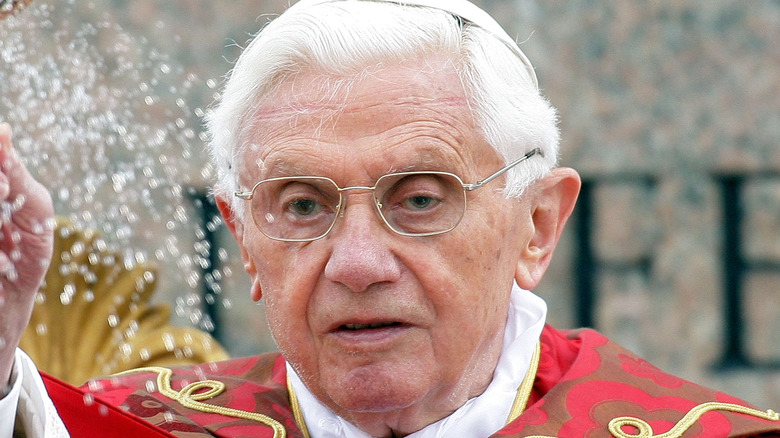 Pope Benedict XVI waving