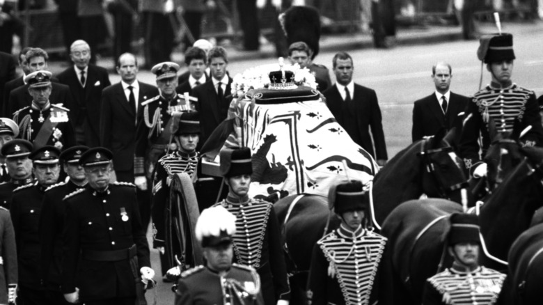 Ceremonial funeral procession for the Queen Mother