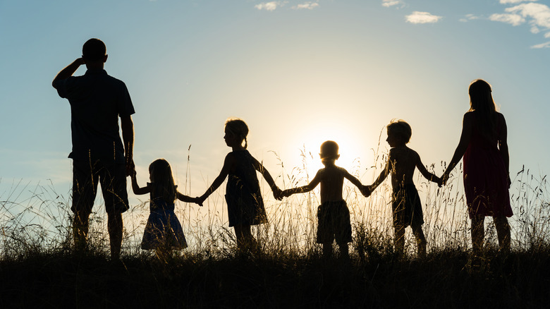 silhouette of family