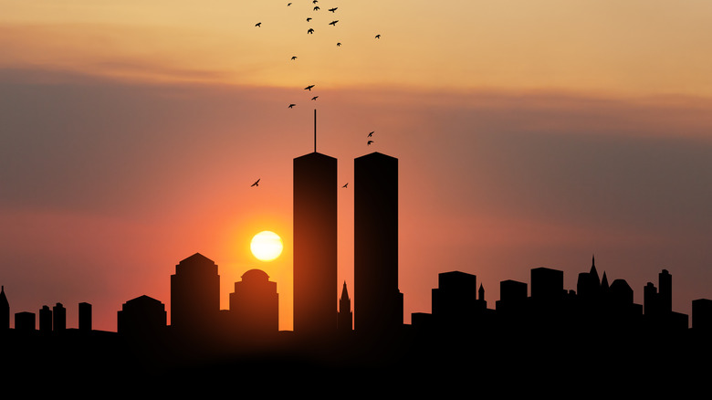 twin towers silhouette