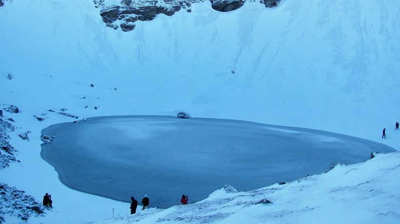 Roopkund Lake India frozen