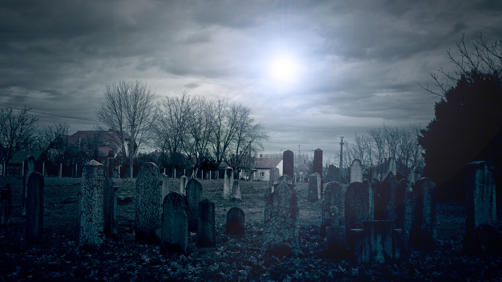 Cemetery at night