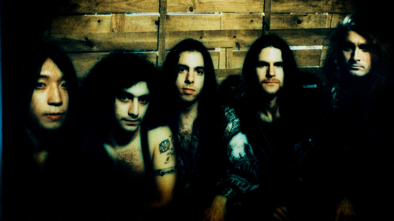 A group photo of Dream Theater in New York in October 1994