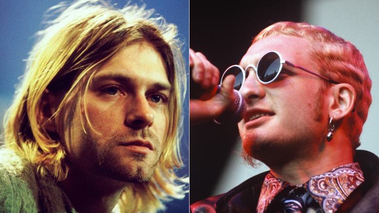 A side-by-side photo of Kurt Cobain of Nirvana and Layne Staley of Alice in Chains