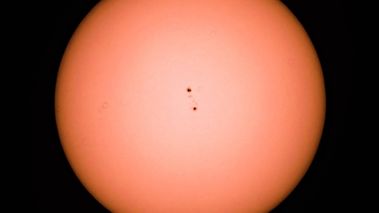 Sunspots on sun's surface