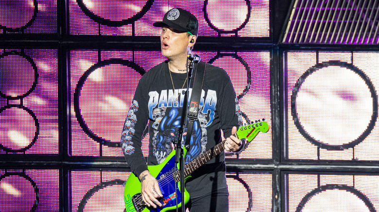 Matt Skiba performing with Blink-182