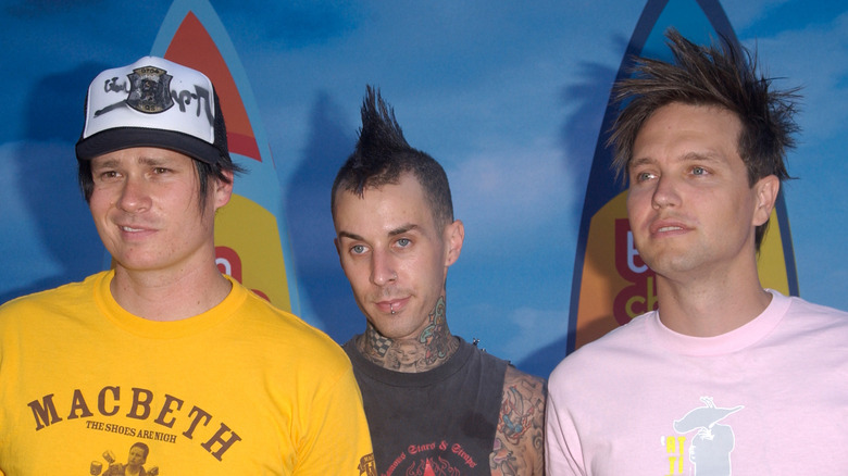 Blink-182 poses on the red carpet