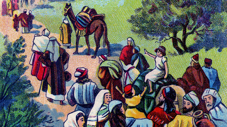 Return of Israelites along road to Jerusalem