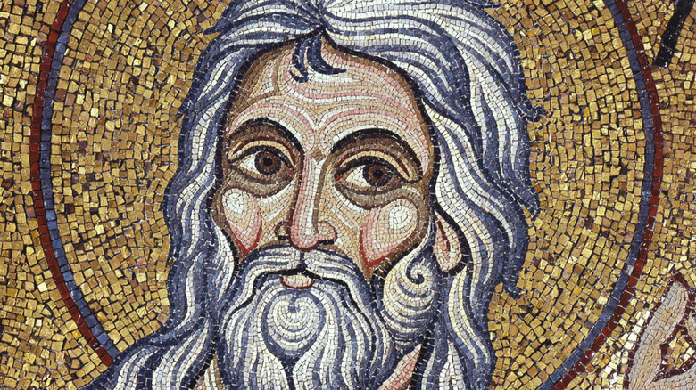 Mosaic detail showing bearded prophet Isaiah