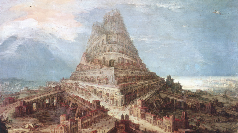 Painting of the construction of the Tower of Babel
