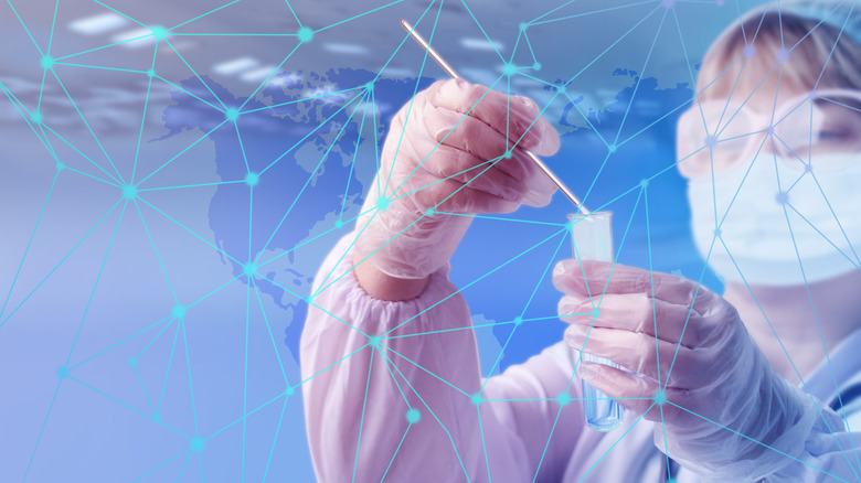 a person taking DNA sample