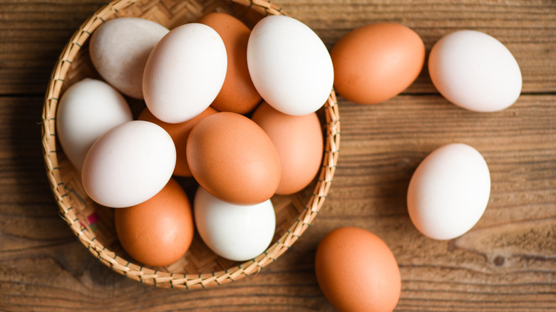 Chicken and duck eggs 