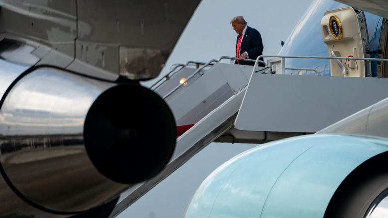 Donald Trump disembarking Air Force One