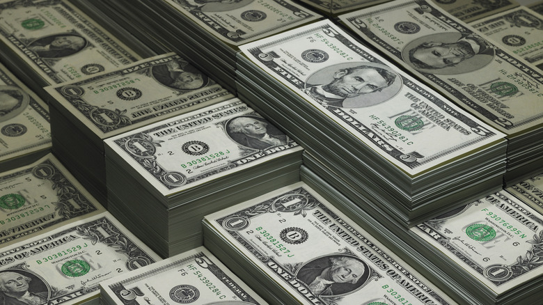 Piles of cash