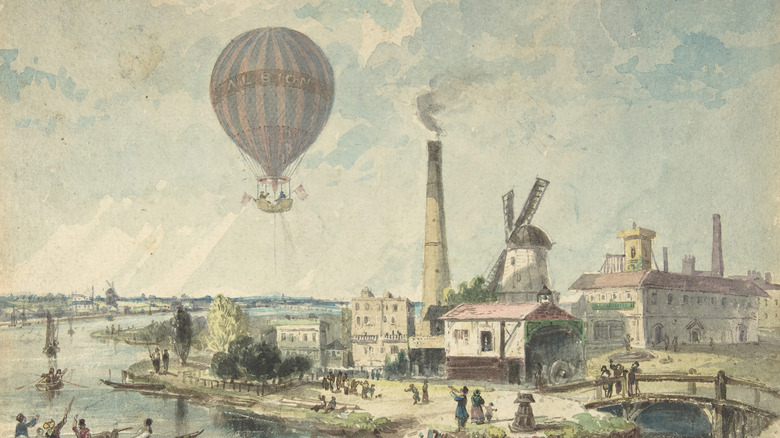 hot air balloon flight postcard