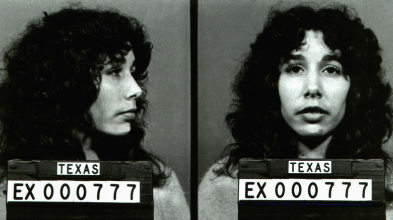 Karla Faye Tucker stands for mugshot