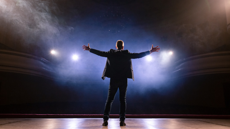 Actor posing on stage