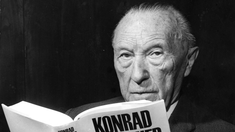Konrad Adenauer reading own biography
