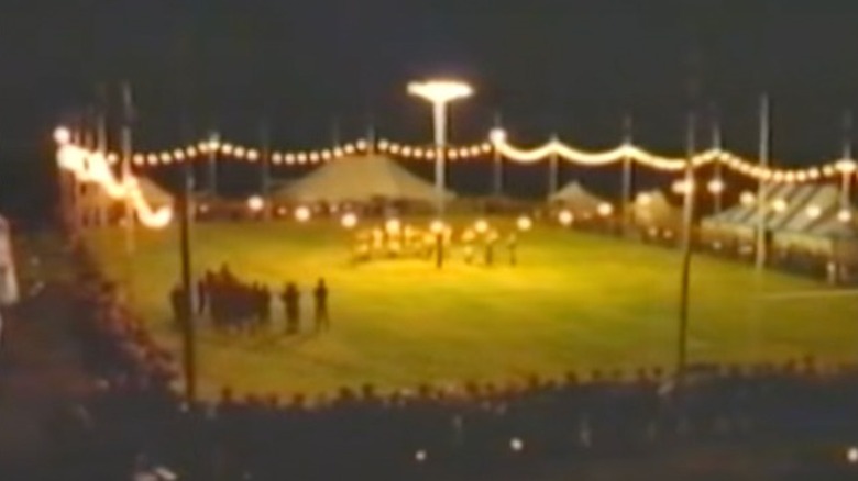 Football field at night in GE commercial