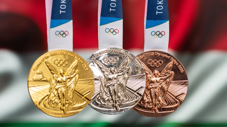 Olympic medals gold, silver, bronze