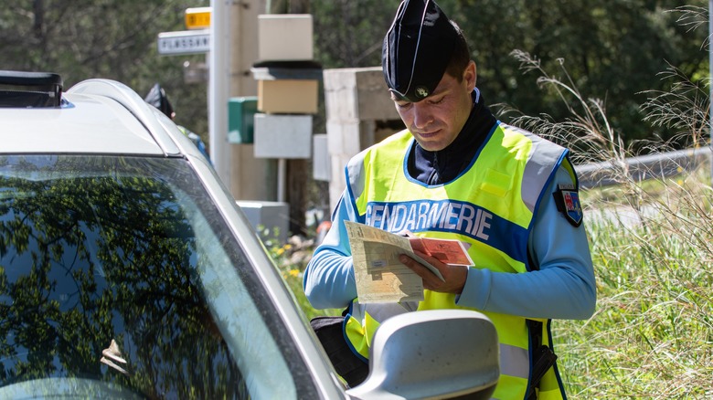 Ticket being given to driver