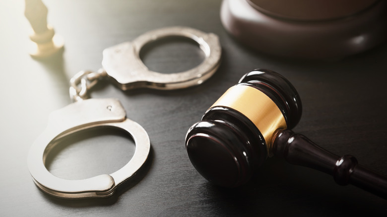 handcuffs and gavel
