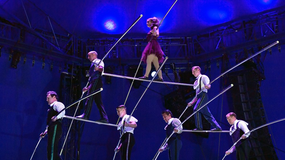 The Flying Wallendas performing a pyramid stunt