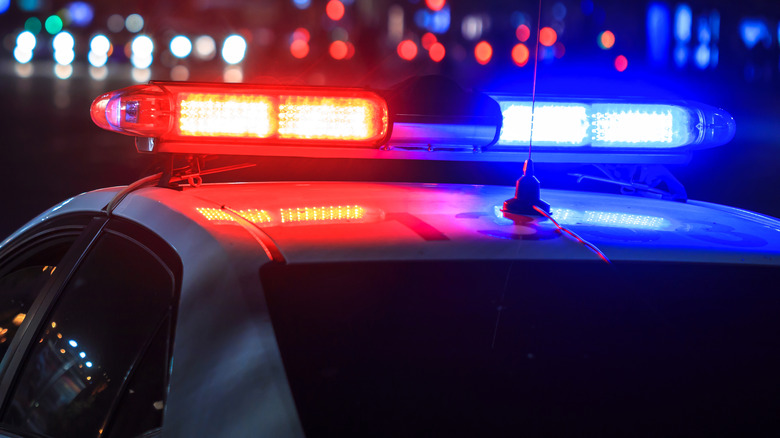 Police car at night