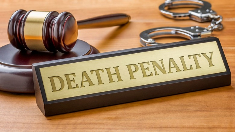 gavel with death penalty nameplate
