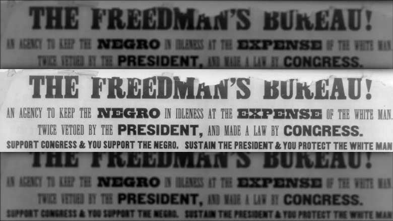 Cartoon against Freedmen's Bureau