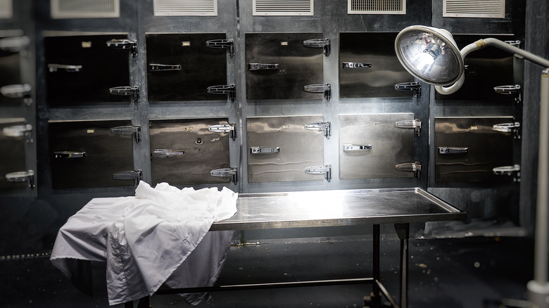 Interior of a morgue