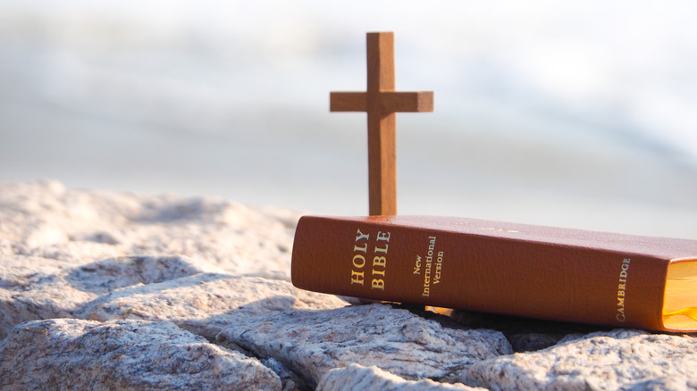 a cross and a bible