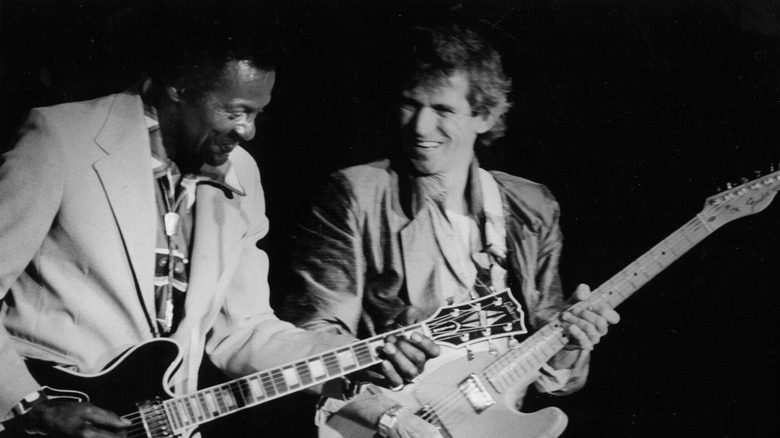 Chuck Berry and Keith Richards playing guitar together