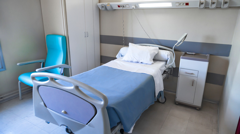 Empty hospital bed