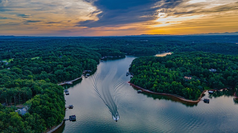 Lake lanier at sunset