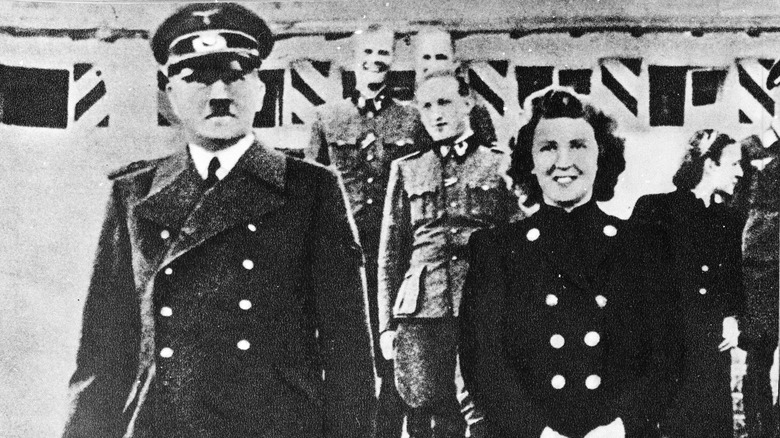 Adolf Hitler and Eva Braun in uniform