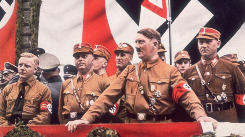 Adolf Hitler giving a speech