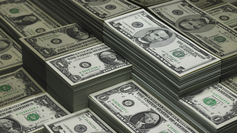 stacks of money