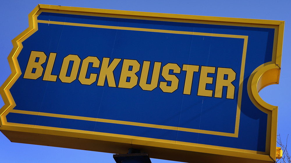 outdoor signage of a blockbuster