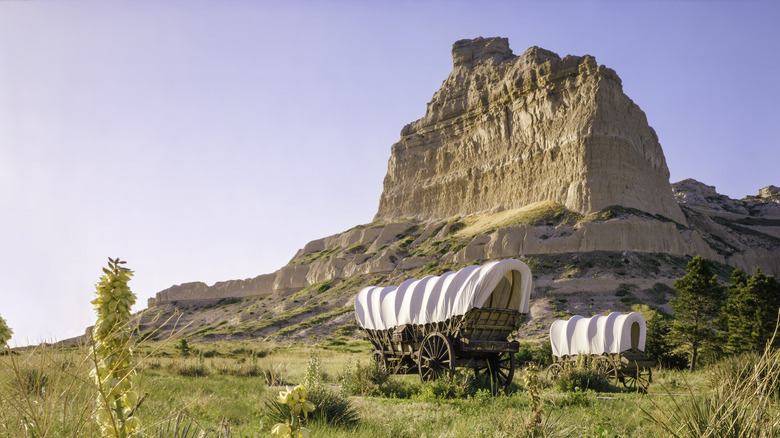 Old wagons in American west