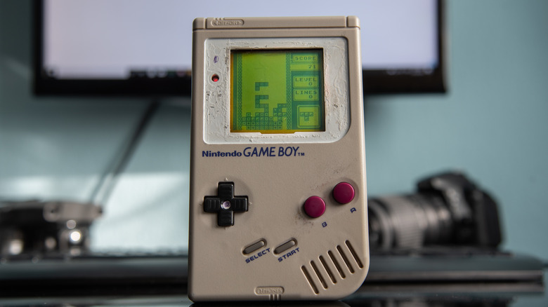Tetris game on Game Boy