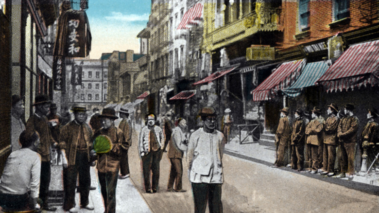 Chinatown colorized photo