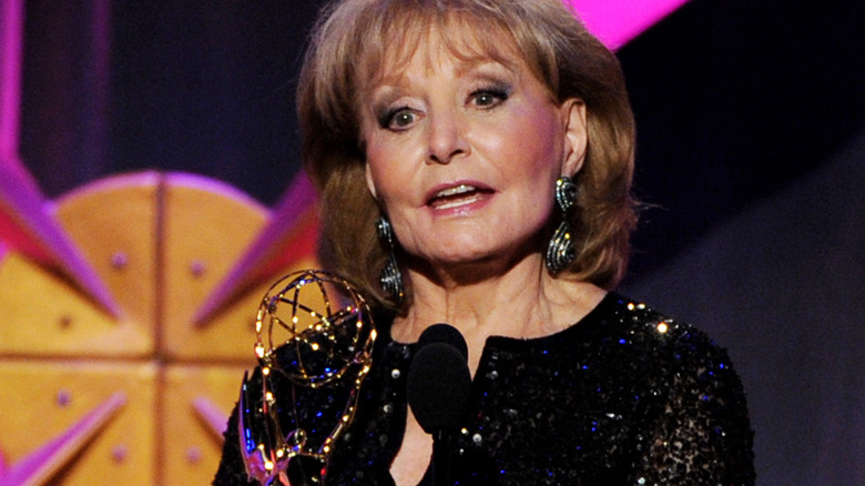 Barbara Walters and an Emmy award