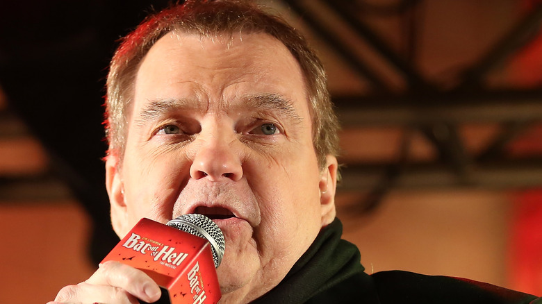 Meat Loaf talking in microphone