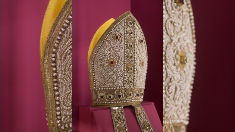 The papal mitre on display
