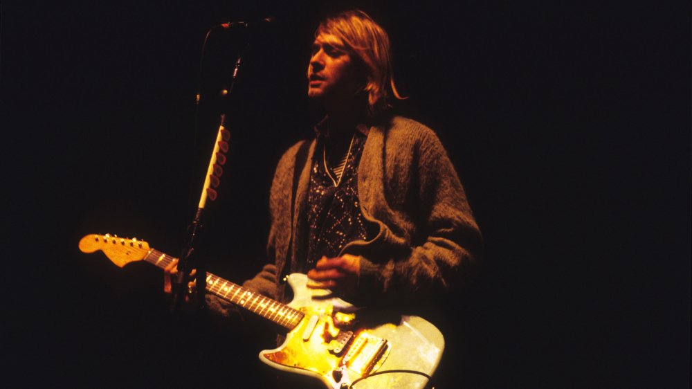 Kurt Cobain playing guitar